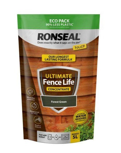 Ronseal Ultimate Fence Life Concentrate - Eco-friendly pouch - 950ml - All Colours