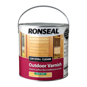 Ronseal Crystal Clear Outdoor Varnish - Matt or Satin - All Sizes