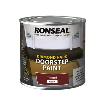 Ronseal Diamond Hard Door Step Paint - Black or Tile Red - 750ml or 250ml