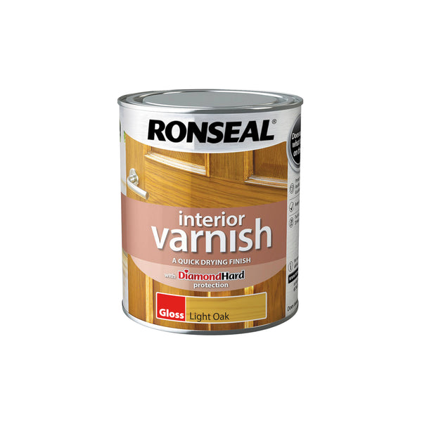 Ronseal Diamond Hard Interior Wood Varnish - All Colours Finishes And ...