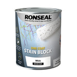 Ronseal One Coat Stain Block  - White - 2.5 Litre or 750ml