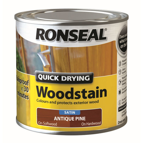 Ronseal Quick Drying Exterior Woodstain  - All Colours Finishes and Sizes