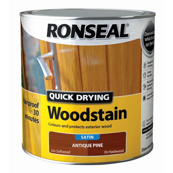 Ronseal Quick Drying Exterior Woodstain  - All Colours Finishes and Sizes