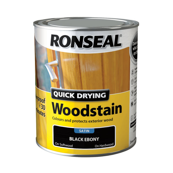 Ronseal Quick Drying Exterior Woodstain  - All Colours Finishes and Sizes