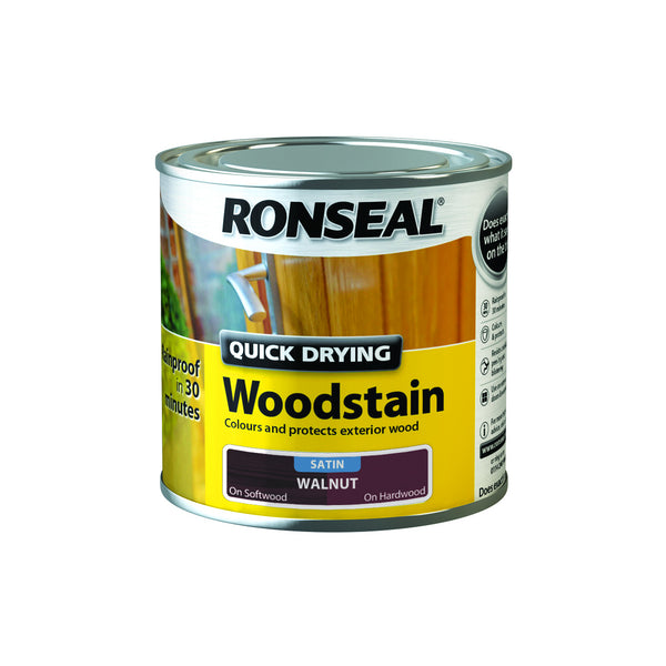 Ronseal Quick Drying Exterior Woodstain  - All Colours Finishes and Sizes