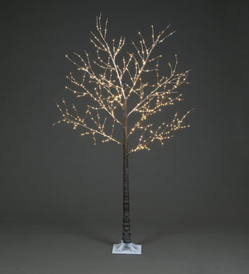 Snowtime Copper Wire Frosted Brown Twig Tree with 400 Warm White Lights - 1.5M