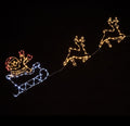 2D Sleigh and Reindeer Christmas Window Light Display - White - 127 x 51cm