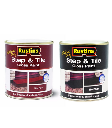 Rustins Quick Dry Step & Tile Paint - Red or Black