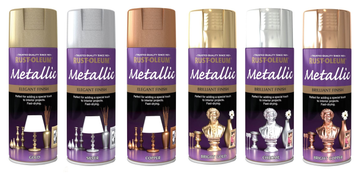 Rust-Oleum Metallic Finish Spray Paint - 400ml - Gold, Silver, Copper and Chrome