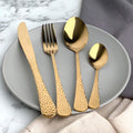 Sabichi Glamour 16 Piece Cutlery Set - Hammered Gold