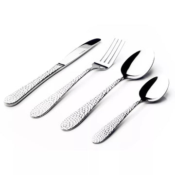 Sabichi Hammered 24 Piece Cutlery Set Stainless Steel - 6 Place Settings