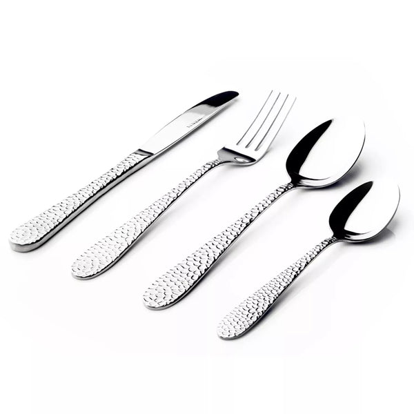 Sabichi Hammered 24 Piece Cutlery Set Stainless Steel - 6 Place Settings