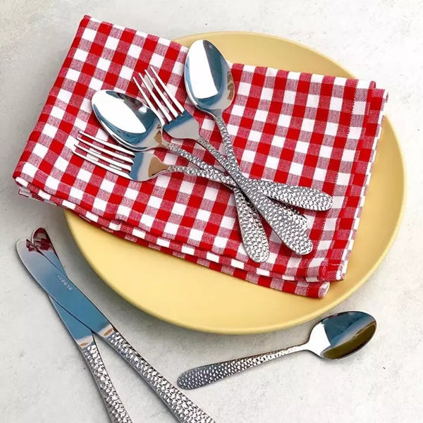 Sabichi Hammered 24 Piece Cutlery Set Stainless Steel - 6 Place Settings