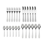Sabichi Hammered 24 Piece Cutlery Set Stainless Steel - 6 Place Settings