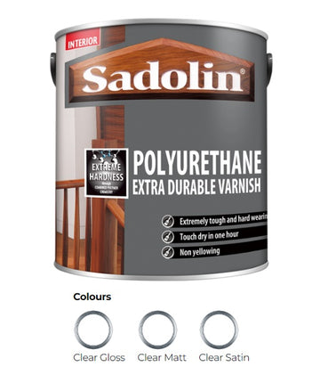 Sadolin Polyurethane Extra Durable Interior Varnish - All Finishes - All Sizes