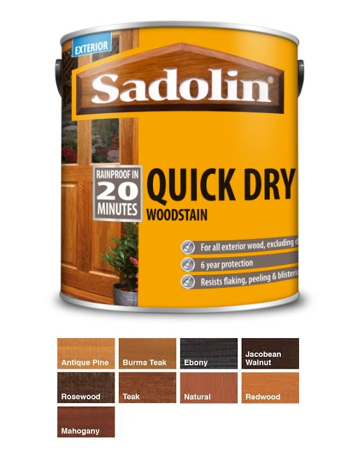 Sadolin Quick Dry Woodstain All Colours All Sizes DIY DIRECT