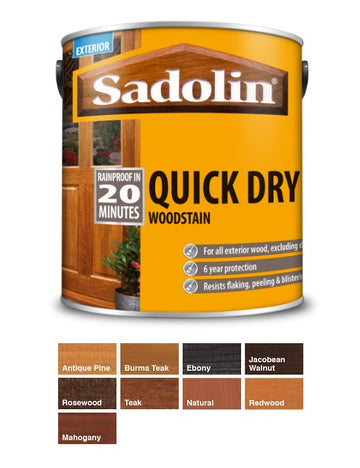 Sadolin Quick Dry Woodstain - All Colours - All Sizes