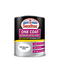 Sandtex One Coat Exterior Satin - Brilliant White - All Sizes