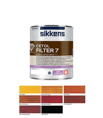 Sikkens Cetol Filter 7 Plus Woodstain Paint - All Sizes - All Colours
