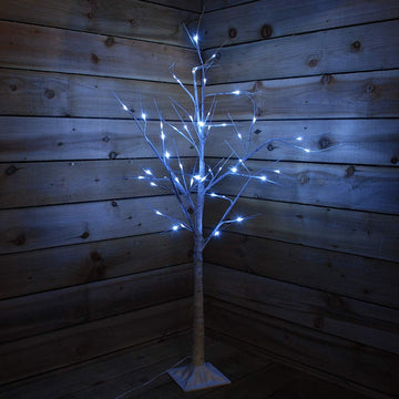 Snowtime Outdoor or Indoor Birch Tree with Ice White LEDs - 1.8M - 80 Led's