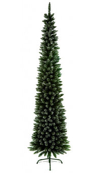Premier Pencil Pine Christmas Tree - Frosted Snow - Green - 2m