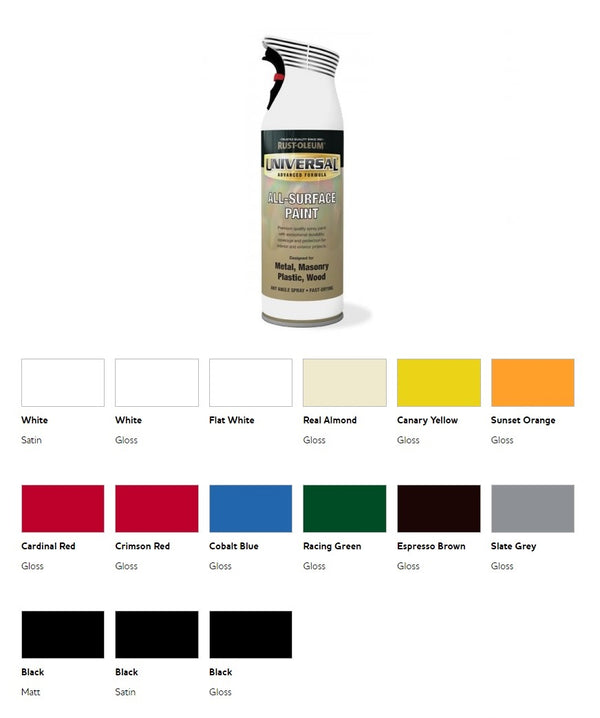 Rust-Oleum Universal All Surface Spray Paint - All Colours and Finishes - 400ml