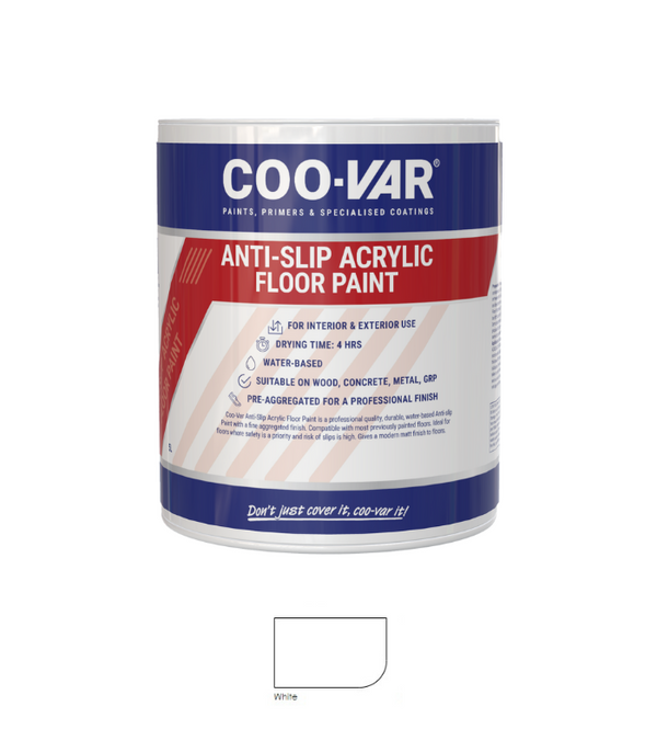 CooVar Anti Slip Acrylic Floor Paint - All Colours - All Sizes