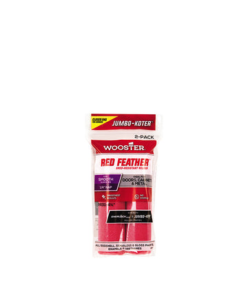 Wooster Jumbo Koter Red Feather 4.5" Mini Roller Sleeves 1/4" Nap Very Smooth - Twin Pack