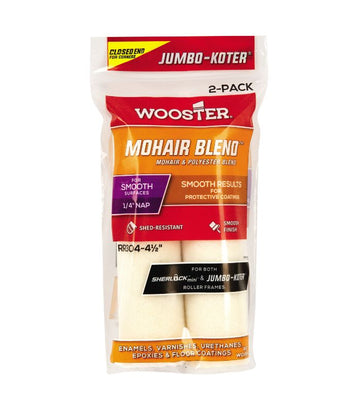 Wooster Jumbo Koter Mohair Mini Roller Sleeves 1/4" Nap Very Smooth - Twin Pack