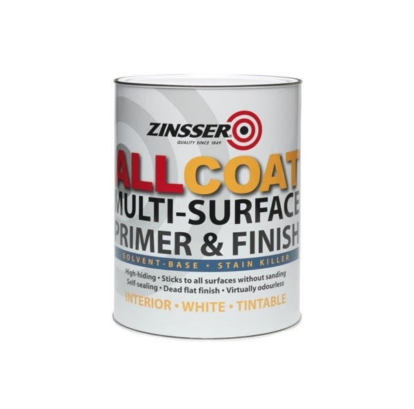 Zinsser AllCoat 4-in-1 Primer, Sealer and Stain Blocker - White - 1 Litre